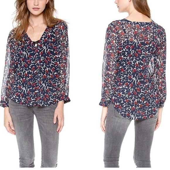 Joie Tops - JOIE Lerona Print Silk Blouse